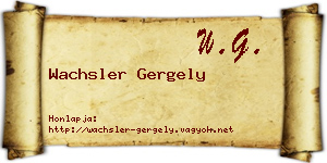 Wachsler Gergely névjegykártya
